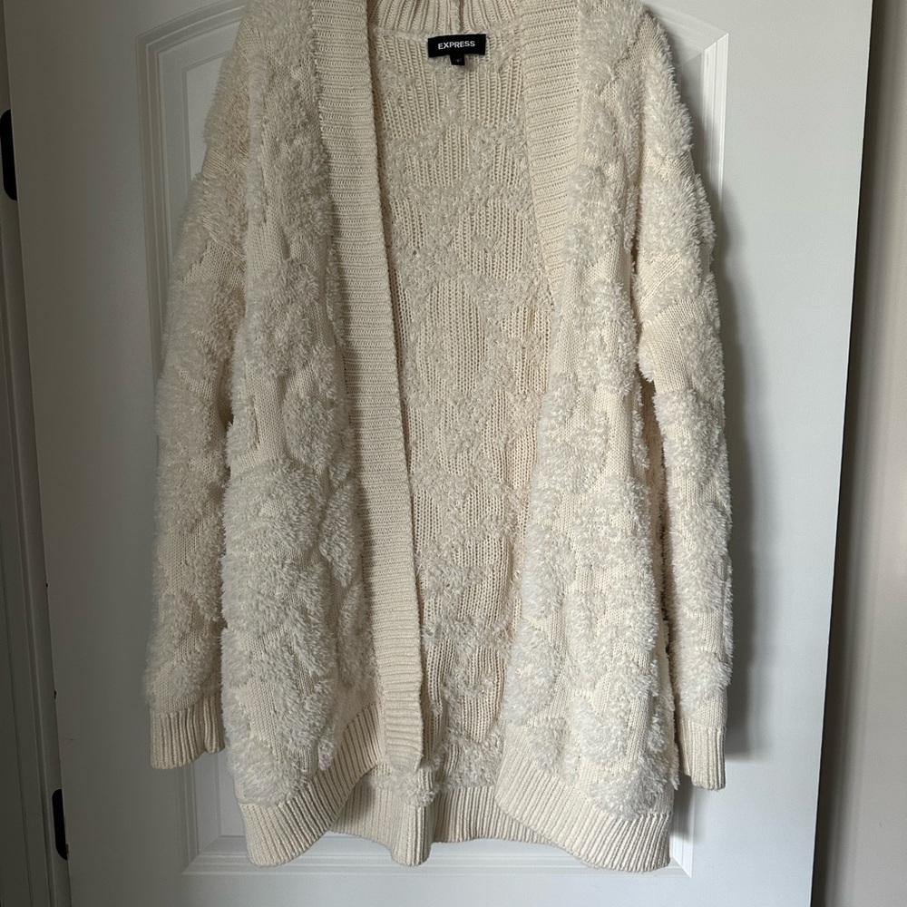 Express Size S Cream Women's Cardigan / Sweater